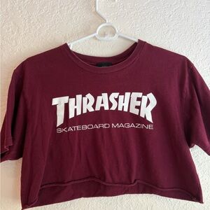 Thrasher Maroon Crop Top